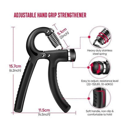 💥 Funny Hand Grip Strengthener Kit – 5-in-1 Adjustable Resistance Workout for Forearms, Fingers & Stress Relief