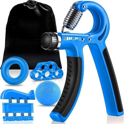 💥 Funny Hand Grip Strengthener Kit – 5-in-1 Adjustable Resistance Workout for Forearms, Fingers & Stress Relief