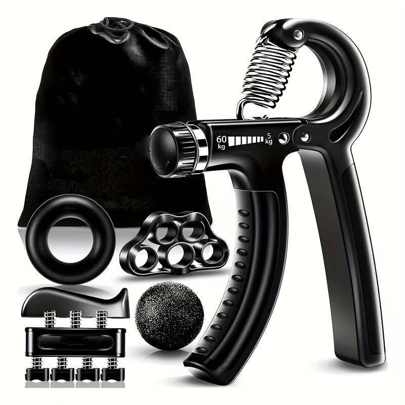 💥 Funny Hand Grip Strengthener Kit – 5-in-1 Adjustable Resistance Workout for Forearms, Fingers & Stress Relief