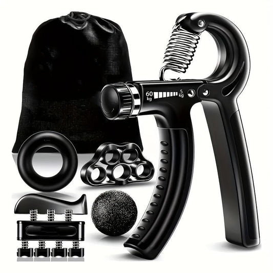 💥 Funny Hand Grip Strengthener Kit – 5-in-1 Adjustable Resistance Workout for Forearms, Fingers & Stress Relief