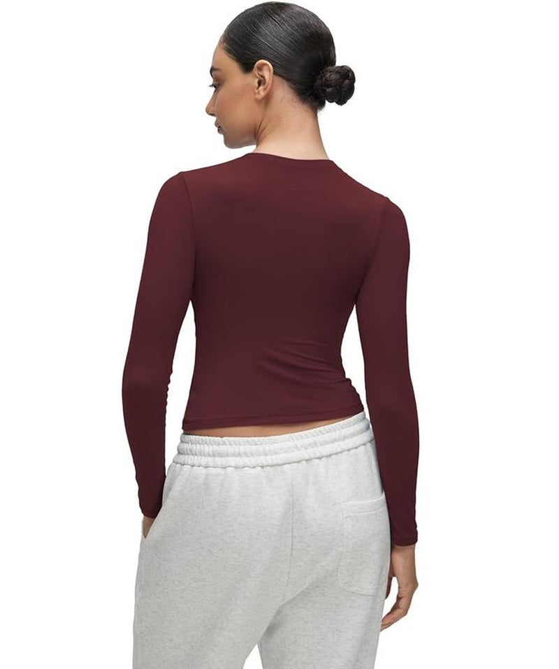 CRZ YOGA Women’s Soft Long Sleeve Crew Neck Top – Fitted Casual Tee for Everyday Wear