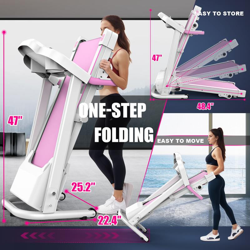 LIVIVOX SmartStride 7.5 Foldable Walking Treadmill with Handle & Remote Control