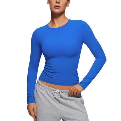 CRZ YOGA Women’s Soft Long Sleeve Crew Neck Top – Fitted Casual Tee for Everyday Wear